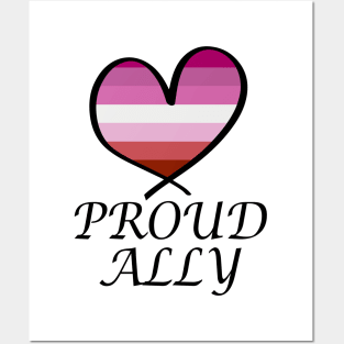 Proud Ally LGBT Gay Pride Month Lesbian Flag Posters and Art